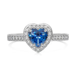 Load image into Gallery viewer, Blue Sapphire Heart Ring 925 Sterling Silver Radiant Collection