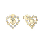 Load image into Gallery viewer, Loretana Romantic 18K Gold Plated Heart Pendant Necklace & Earrings Set 925 Sterling Silver Jewelry Set with Valentine's Day Jewelry Gift