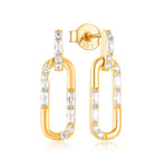 Load image into Gallery viewer, Loretana 925 Sterling Silver Jewelry Set Fine Gold Plated Zirconia Engagement Wedding Bridal Link Chain Earring and Necklace Set