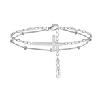 Load image into Gallery viewer, Cross Double Layer Chain Bracelet 925 Sterling Silver Christian Religious Jewelry