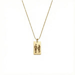 Load image into Gallery viewer, Custom Square Laser Engraved Pendant Necklace 925 Sterling Silver 14K Gold Plated
