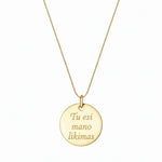 Load image into Gallery viewer, Custom Laser Engraved Signet Coin Necklace 925 Sterling Silver 14K Gold Plated