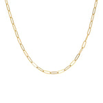 Laadi pilt galeriivaaturisse, Paperclip Rectangle Link Chain Necklace 925 Sterling Silver 14K Gold Plated