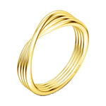 Load image into Gallery viewer, Twisted Knot Spiral Band Ring 925 Sterling Silver Gold Plated