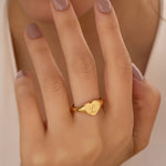 Load image into Gallery viewer, Smooth Heart Shape Open Adjustable Ring 925 Sterling Silver Engravable Series