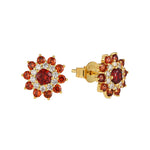 Load image into Gallery viewer, Classic Flower CZ Stud Earrings 925 Sterling Silver Gold Filled Botanical Series