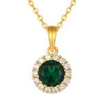 Load image into Gallery viewer, Loretana Green Zircon Gold plated Necklace