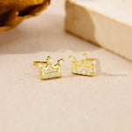 Load image into Gallery viewer, Tiny Crown Stud Earrings - 925 Sterling Silver Hypoallergenic | Loretana