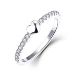 Laadi pilt galeriivaaturisse, Shiny Cubic Zirconia Heart Ring 925 Sterling Silver Radiant Collection