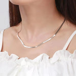 Load image into Gallery viewer, 3mm Italian Flexible Flat Snake Chain Necklace 925 Sterling Silver Gold Filled