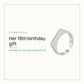 What Jewelry Gift Should You Give for an 18th Birthday? Loretana cover with the 925 silver adjustable engravable rectangle ring.