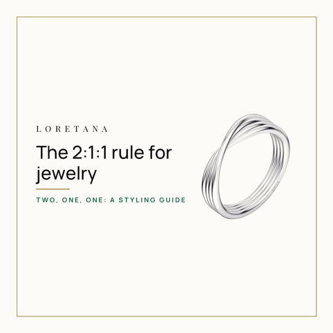 What Is the 2:1:1 Rule for Jewelry? Loretana cover with the 925 silver twisted knot stacking ring.