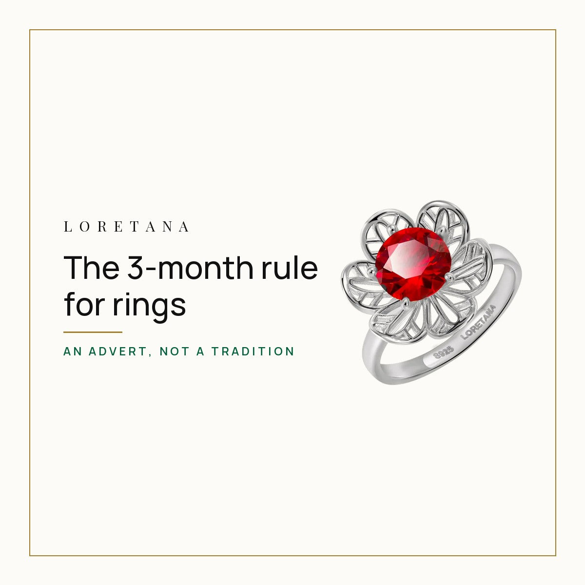 What Is the 3-Month Rule for Rings? Loretana cover with the 925 silver interchangeable flower ring.