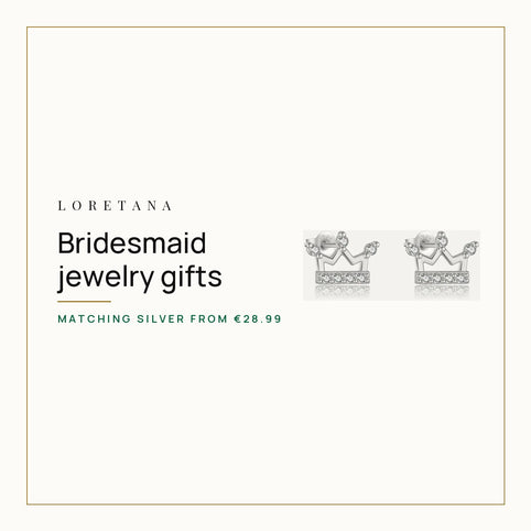 What Jewelry Should You Give Your Bridesmaids? Loretana cover with the 925 silver crown stud earrings.