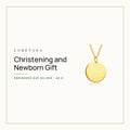 Christening and newborn gift. Loretana cover with the Engraved Coin Necklace, 14K gold-plated.