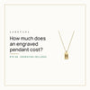 How Much Does an Engraved Pendant Cost? Loretana cover with the Engraved Square Necklace, 14K gold-plated 925 silver.