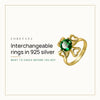 Interchangeable rings in 925 silver. Loretana cover with the Interchangeable Heart Duo Ring.