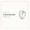 A Minimalist Set — everyday silver. Loretana cover with the Geometric Ring, Adjustable · 925 Silver.