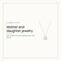 What Is Mother and Daughter Jewelry, and Which Pieces Match? Loretana cover with the 925 silver engraved coin necklace.