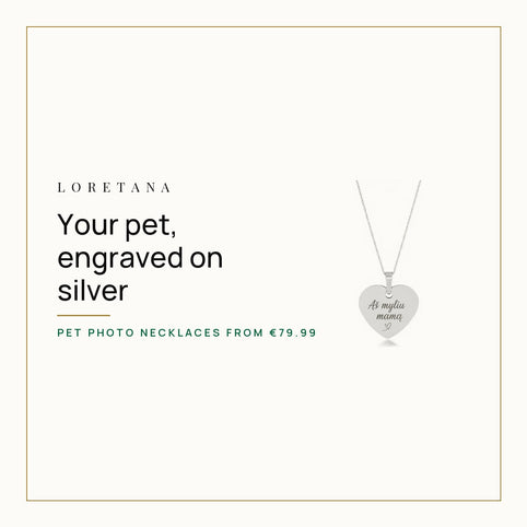 Can You Engrave Your Pet's Photo on a Necklace? Loretana cover with the 925 silver photo engraved heart necklace.