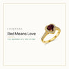 Red means love: the meaning of a red stone. Loretana cover with the Red CZ Heart Ring, 14K gold-plated.