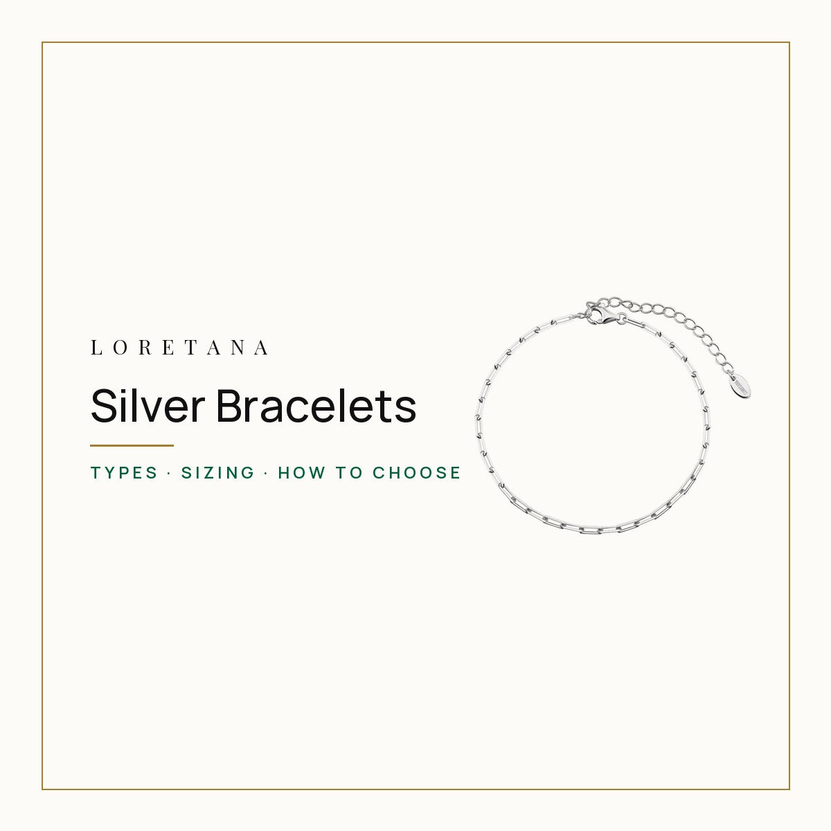 Silver Bracelets — types · sizing · how to choose. Loretana cover with the Paperclip Chain Bracelet · 925 Silver.