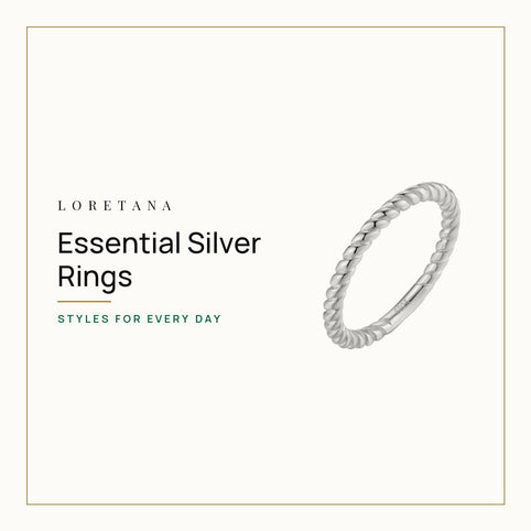Essential Silver Rings — styles for every day. Loretana cover with the Twisted Rope Band Ring · 925 Silver.