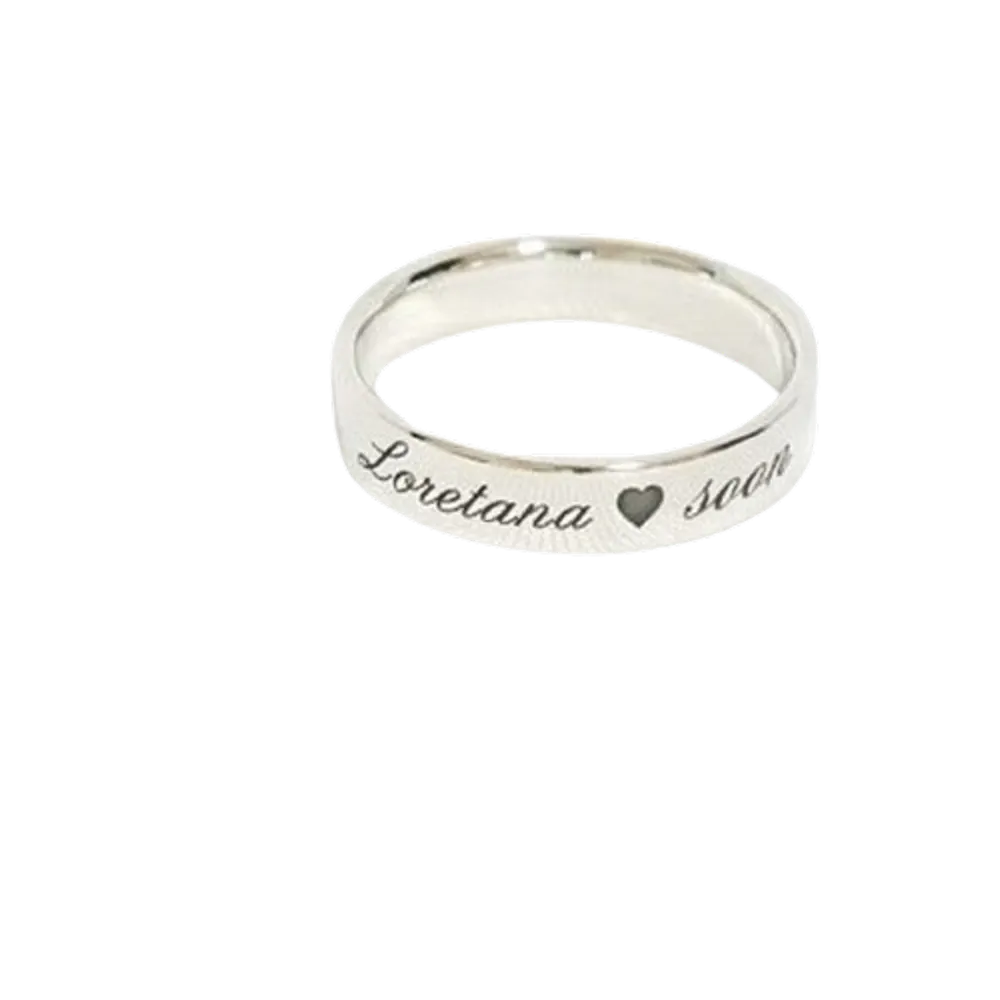 3mm Engravable Thin Band Ring 925 Sterling Silver Simple Stacking Series