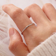 925 Silver Rhodium-Plated  Thin Stacking Ring