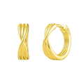 14K gold-plated 925 sterling silver Minimalist Hoops on a white background, showing their high-polish circular design.