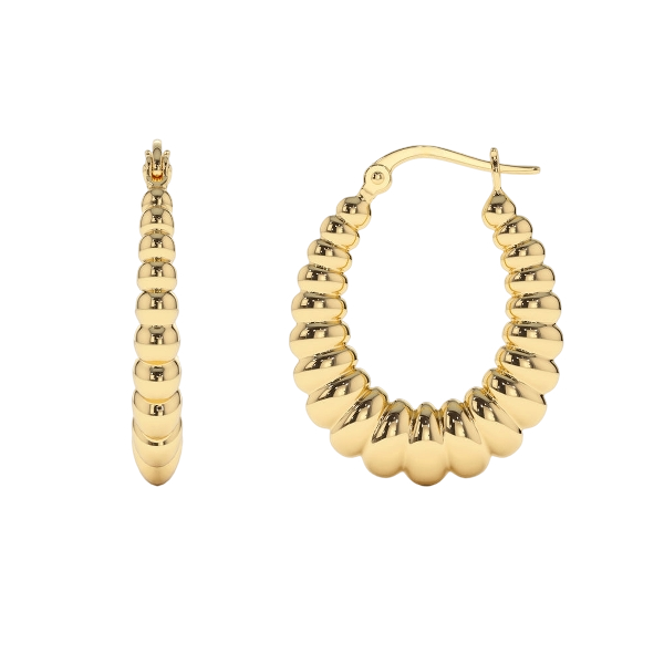 14K Gold Thick Twisted Hoops in 925 sterling silver displayed on a white background showing their sculptural spiral design.