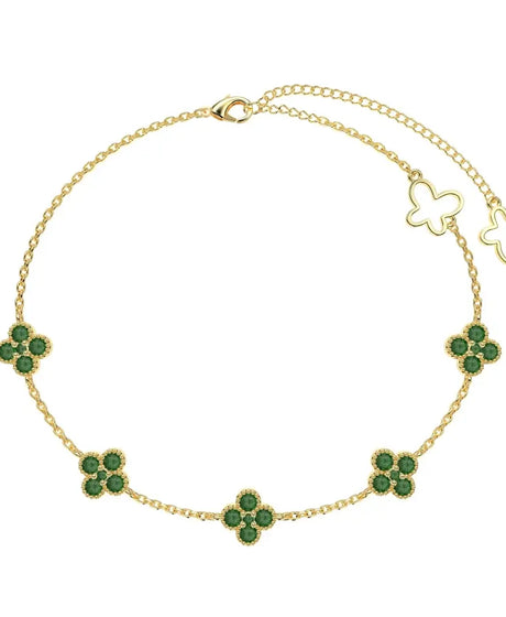 14K gold clover bracelet in 925 silver with AAAAA zirconia
