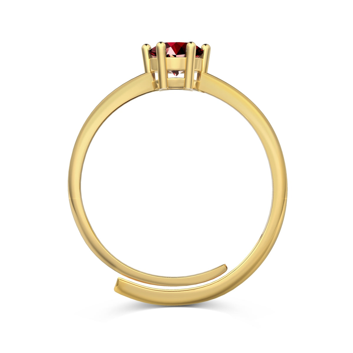 14k-gold-custom-birthstone-zirconia-ring-main Alt Text: 14K gold-plated 925 silver custom birthstone ring featuring a brilliant AAAAA cubic zirconia on white