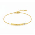 14K gold-plated engraved curved bar bracelet in 925 silver with AAAAA zirconia