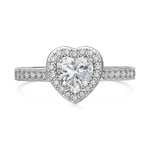 Load image into Gallery viewer, White Quartz Heart Ring 925 Sterling Silver Rhodium Plated