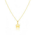 Close up of 18K gold-plated minimalist crown charm