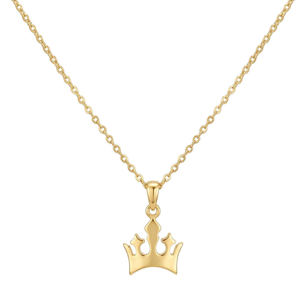 Crown pendant necklace in 18K gold-plated 925 sterling silver