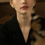 Load image into Gallery viewer, Loretana  925 Sterling Silver Gold Plated Necklace Earring Set Twisted Circle Fine Jewelry Set for Gifts Engagements
