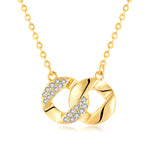 Load image into Gallery viewer, Loretana  925 Sterling Silver Gold Plated Necklace Earring Set Twisted Circle Fine Jewelry Set for Gifts Engagements
