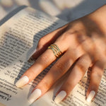 Laadi pilt galeriivaaturisse, Gold Twisted Wave Adjustable Open Ring 925 Sterling Silver