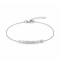 925 silver engraved curved bar bracelet with AAAAA zirconia in rhodium finish