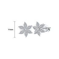 925 silver marquise flower studs size: 11 mm