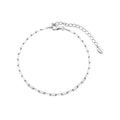 925 silver paperclip chain bracelet with elongated links in rhodium finish