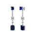 925 Silver Blue Duo Interchangeable Earrings in hallmarked silver showing the full drop design with sapphire-blue stones.