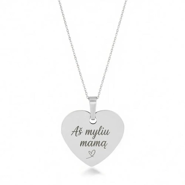 925 Silver Engraved Round Coin Necklace displayed on a pure white background to showcase its polished circular pendant.