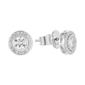 925 sterling silver Round Solitaire Studs on a white background, showing their brilliant round-cut cubic zirconia.