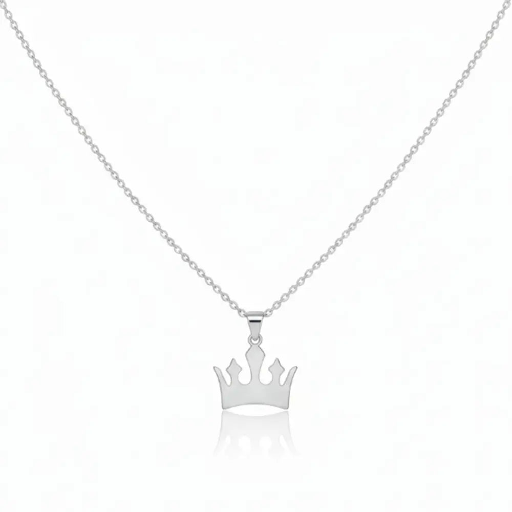 Close up of 925 silver minimalist crown charm