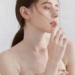 Load image into Gallery viewer, Pave CZ Butterfly Stud Earrings 925 Sterling Silver Gold Plated Botanical Series