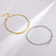 925 Silver Bead Bar Bracelet