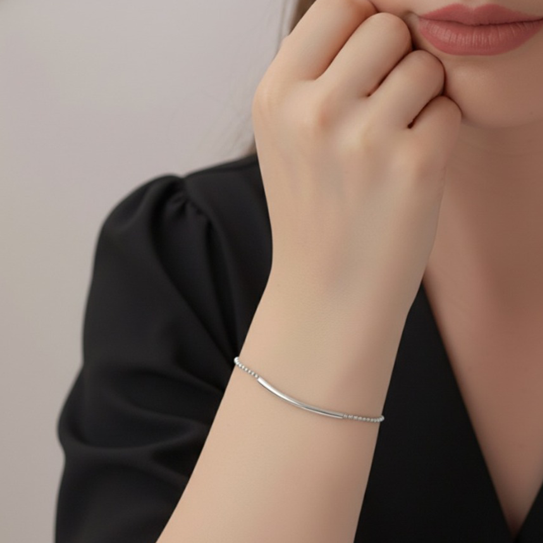 925 Silver Bead Bar Bracelet